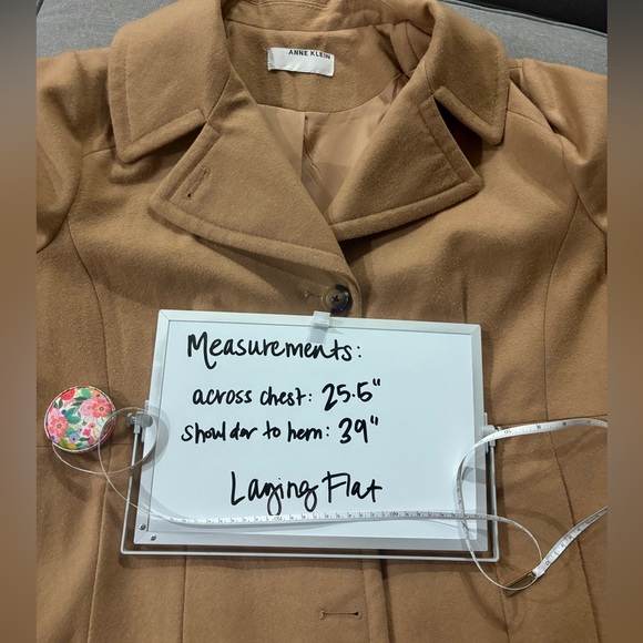 Anne Klein Single Breasted Wool Blend Coat - Picture 6 of 6
